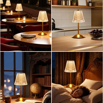 Elina – Trådlös kristallbordslampa med touch-kontroll